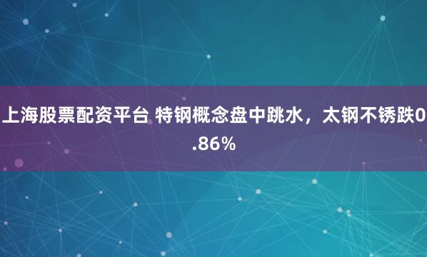 上海股票配资平台 特钢概念盘中跳水，太钢不锈跌0.86%