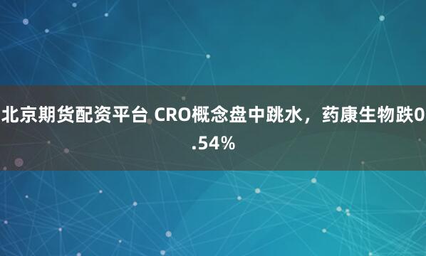 北京期货配资平台 CRO概念盘中跳水，药康生物跌0.54%